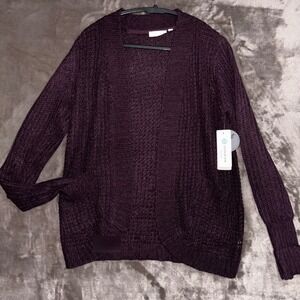 Stitch Fix RD Style Womens Cardigan Open Front‎ Purple Knit Sweater XS